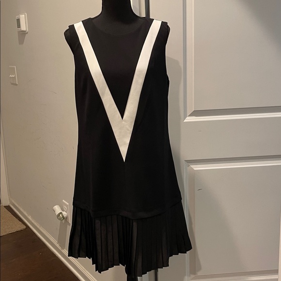 Karl Lagerfeld Paris Dress Size12 BlackWhite Gilded Age Vibe Elegant Retro Party - Picture 10 of 15